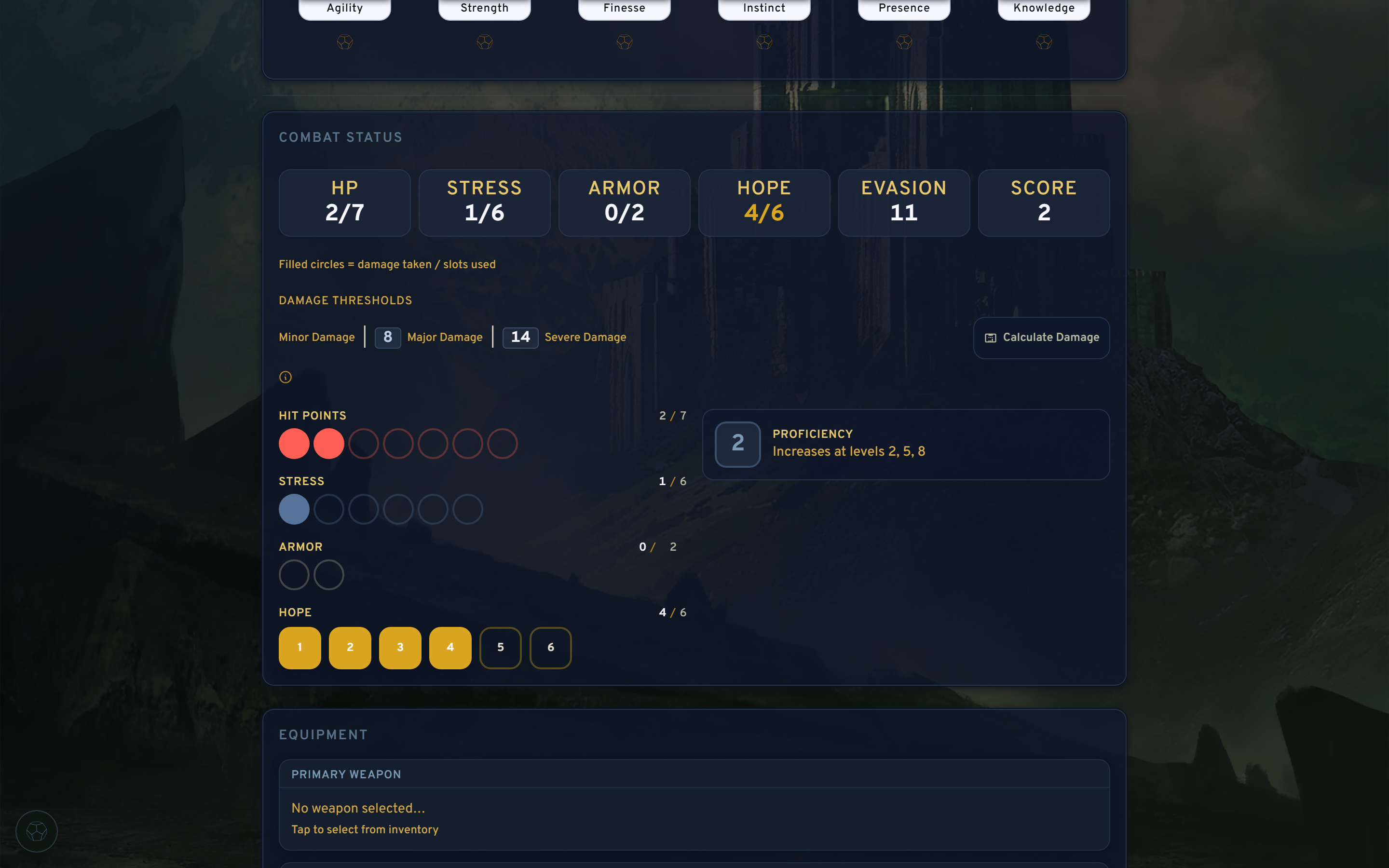 Split view: GM sending a ping to highlight a player's Hope feature, player's screen showing the gold pulse highlight
